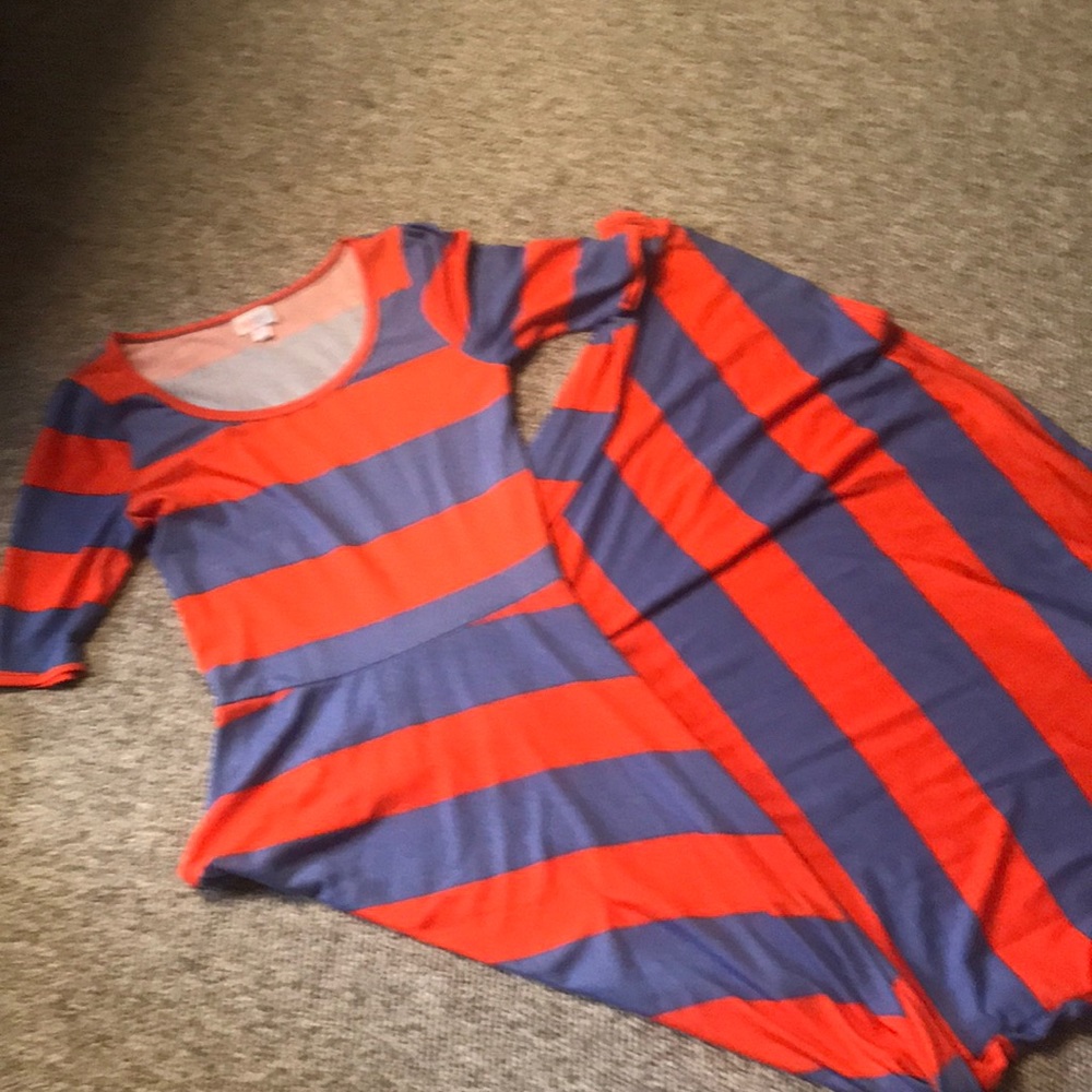 LuLaRoe Ana maxi dress with 3/4 sleeves size s